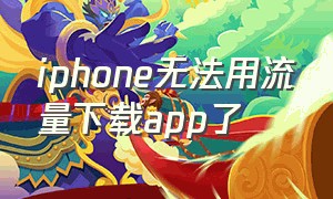 iphone无法用流量下载app了