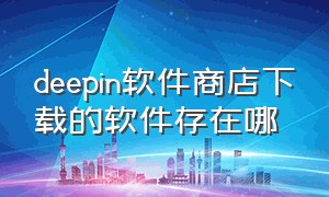 deepin软件商店下载的软件存在哪