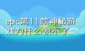 epic第11款神秘游戏为什么领不了