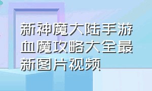 新神魔大陆手游血魔攻略大全最新图片视频