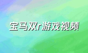 宝马双r游戏视频