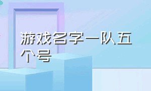 游戏名字一队五个号