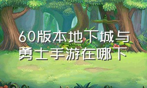 60版本地下城与勇士手游在哪下