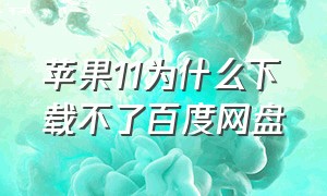 苹果11为什么下载不了百度网盘