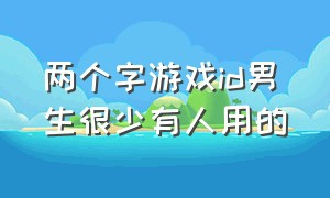 两个字游戏id男生很少有人用的