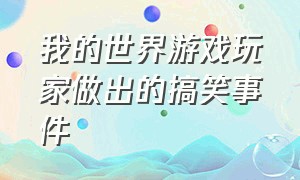 我的世界游戏玩家做出的搞笑事件