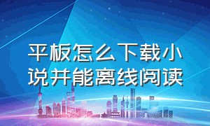 平板怎么下载小说并能离线阅读