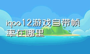 iqoo12游戏自带帧率在哪里