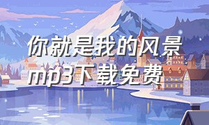 你就是我的风景mp3下载免费