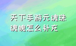 天下手游元魂珠魂魄怎么补充