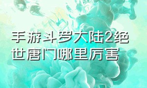 手游斗罗大陆2绝世唐门哪里厉害