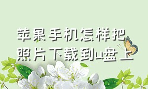 苹果手机怎样把照片下载到u盘上