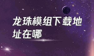 龙珠模组下载地址在哪