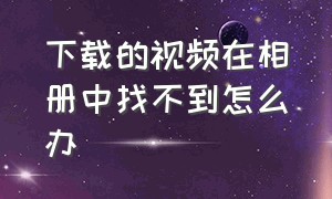 下载的视频在相册中找不到怎么办