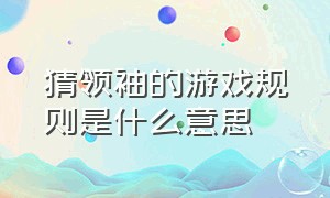 猜领袖的游戏规则是什么意思