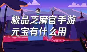 极品芝麻官手游元宝有什么用