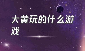 大黄玩的什么游戏