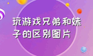 玩游戏兄弟和妹子的区别图片