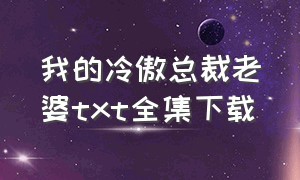 我的冷傲总裁老婆txt全集下载