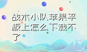 战术小队苹果平板上怎么下载不了