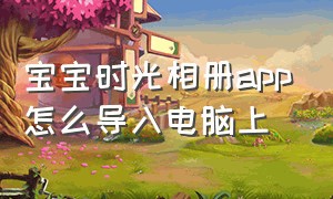 宝宝时光相册app怎么导入电脑上