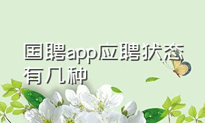 国聘app应聘状态有几种