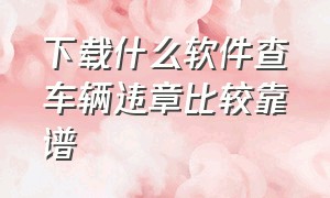 下载什么软件查车辆违章比较靠谱