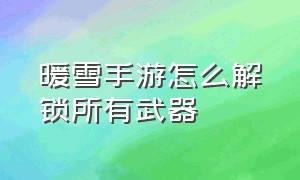 暖雪手游怎么解锁所有武器