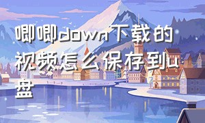 唧唧down下载的视频怎么保存到u盘