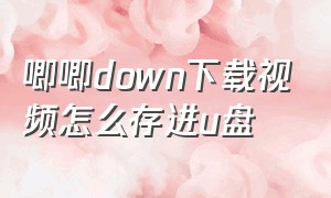 唧唧down下载视频怎么存进u盘