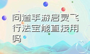 问道手游启灵飞行法宝能直接用吗