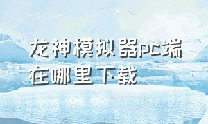 龙神模拟器pc端在哪里下载