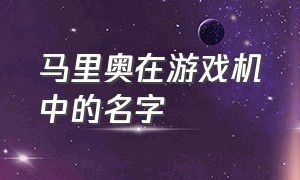 马里奥在游戏机中的名字