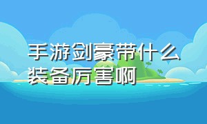 手游剑豪带什么装备厉害啊