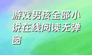 游戏男孩全部小说在线阅读无弹窗