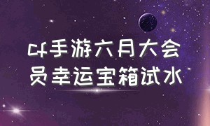 cf手游六月大会员幸运宝箱试水