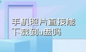 手机照片直接能下载到u盘吗