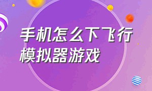 手机怎么下飞行模拟器游戏