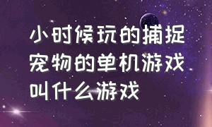 小时候玩的捕捉宠物的单机游戏叫什么游戏