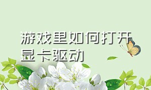 游戏里如何打开显卡驱动