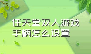 任天堂双人游戏手柄怎么设置