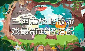 三国志战略版游戏最新武将搭配