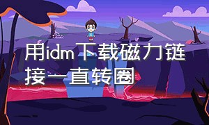 用idm下载磁力链接一直转圈