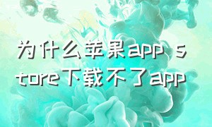 为什么苹果app store下载不了app