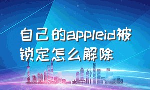 自己的appleid被锁定怎么解除