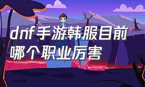 dnf手游韩服目前哪个职业厉害