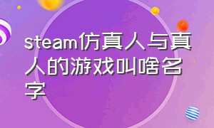 steam仿真人与真人的游戏叫啥名字