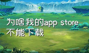 为啥我的app store不能下载