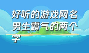 好听的游戏网名男生霸气的两个字