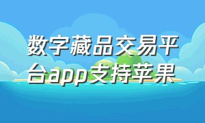 数字藏品交易平台app支持苹果